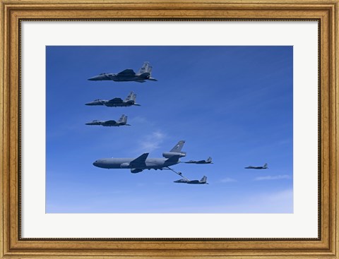Framed Six F-15 Eagles Refuel from a KC-10 Extender Print