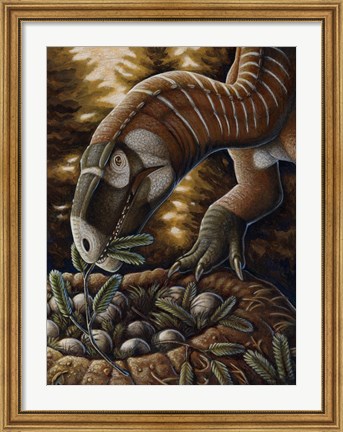 Framed Plateosaurus Dinosaur Nest Print