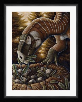 Framed Plateosaurus Dinosaur Nest Print