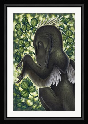 Framed Deinonychus Antirrhopus from the Cretaceous Period Print