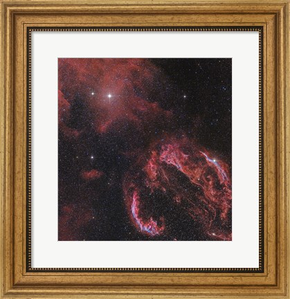 Framed Veil Nebula in the Constellation Cygnus Print