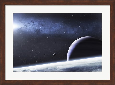 Framed Mysterious Ligh Illuminates a Small Nebula Print