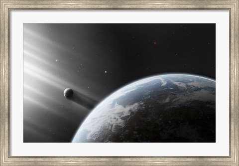 Framed Strange Alien Light Approaches the Earth Print