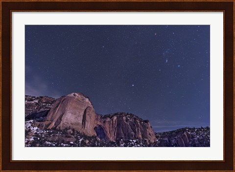 Framed La Ventana arch with the Orion Constellation Rising Above Print