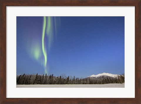 Framed Aurora Borealis near Mayo, Yukon, Canada Print