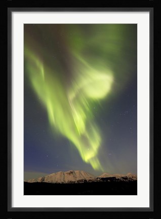 Framed Aurora Borealis over Emerald Lake Print