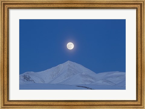 Framed Full Moon over Ogilvie Mountains, Canada Print