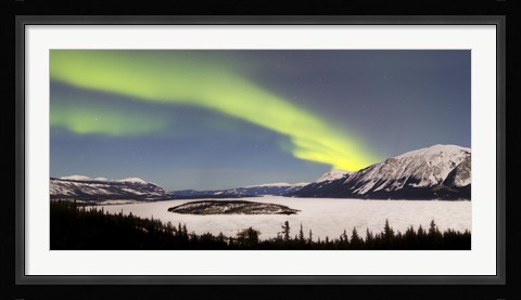 Framed Aurora Borealis over Bove Island, Yukon, Canada Print