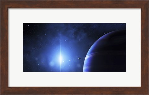 Framed Star Glows on a Nearby Gas Giant Print