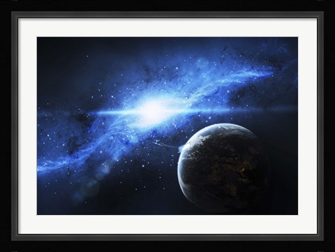 Framed Paradise World with a Huge City Print