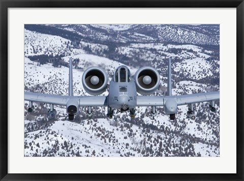 Framed A-10C Thunderbolt over Idaho with Snow Print