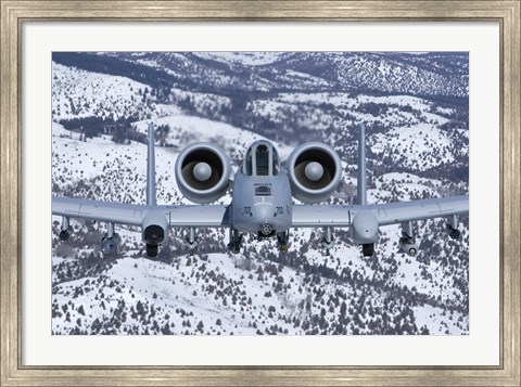 Framed A-10C Thunderbolt over Idaho with Snow Print