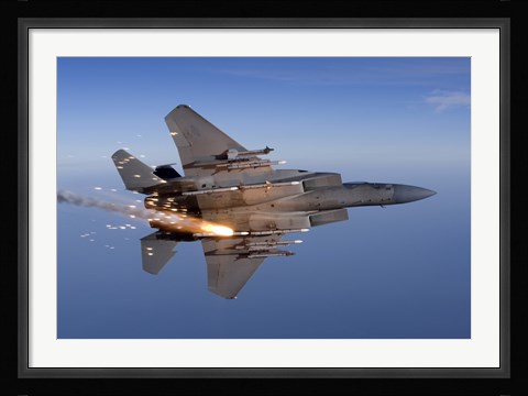 Framed F-15 Eagle Releases a Flare Print