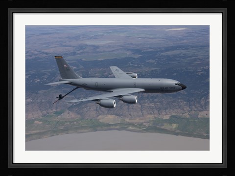 Framed KC-135R Stratotanker in Flight over Central Oregon Print