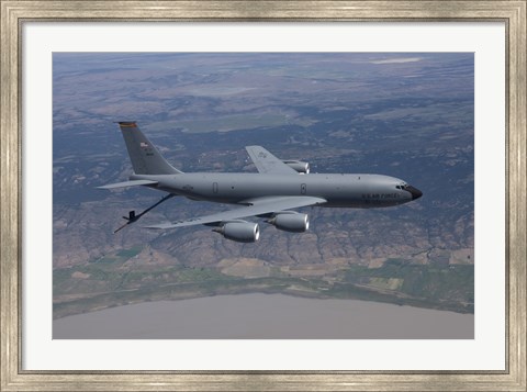 Framed KC-135R Stratotanker in Flight over Central Oregon Print