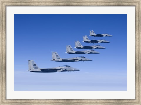 Framed Six F-15 Eagles Fly in Formation Print