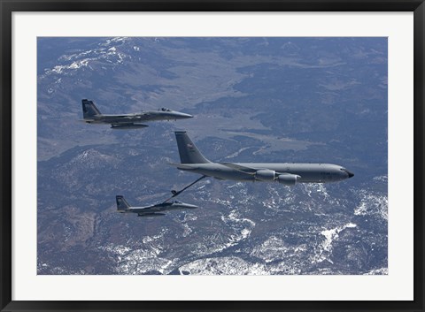 Framed Two F-15 Eagles Refueling Print