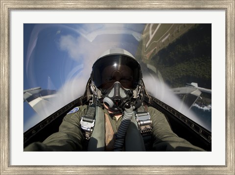 Framed View from the Cockpit of an F-16 Print