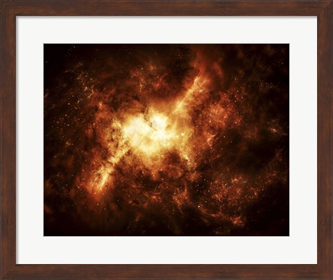 Framed Nebula Surrounded by Stars Print
