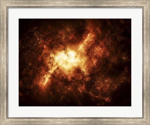 Framed Nebula Surrounded by Stars Print