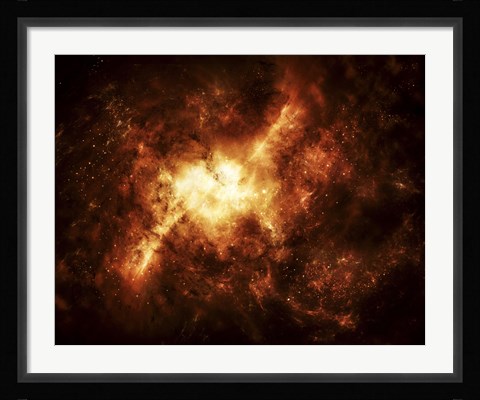 Framed Nebula Surrounded by Stars Print