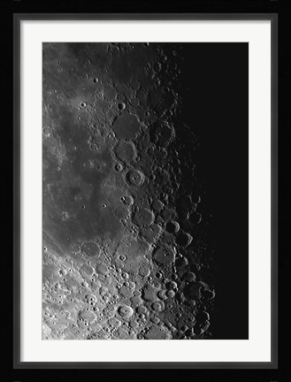 Framed Rupes Recta Ridge and Craters Pitatus and Tycho Print