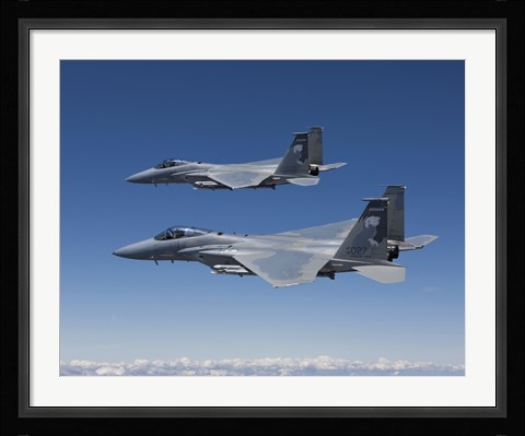 Framed Two F-15 Eagles over Oregon Print