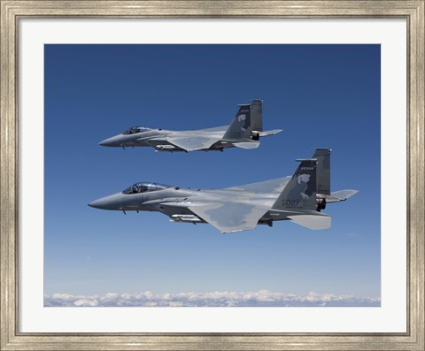Framed Two F-15 Eagles over Oregon Print