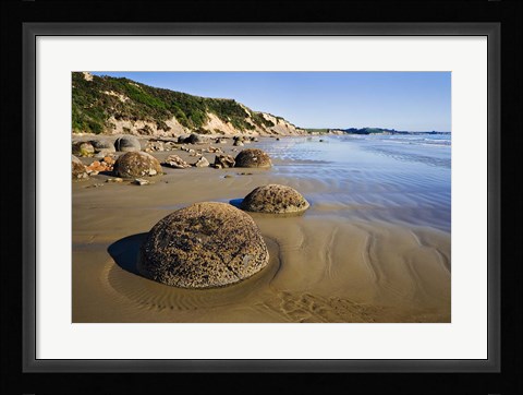 Framed Moeraki Boulders Scenic Reserve, South Island, New Zealand Print