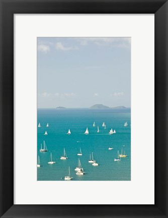 Framed Australia, Queensland, Whitsunday, Airlie, Sailboats Print