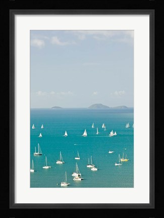 Framed Australia, Queensland, Whitsunday, Airlie, Sailboats Print