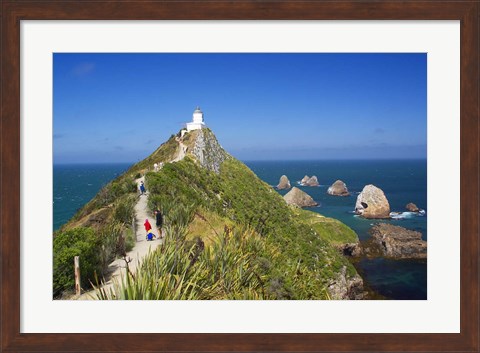 Framed Lighthouse, Nugget Point, South Island, New Zealand Print