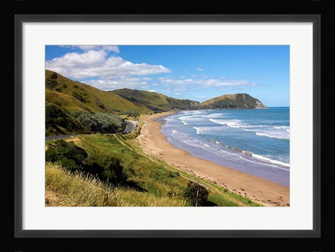 Framed Makorori Beach near Gisborne, Eastland, New Zealand Print