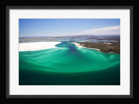 Framed Parengarenga Harbor Entrance, and Kokota, Far North, Northland, New Zealand Print