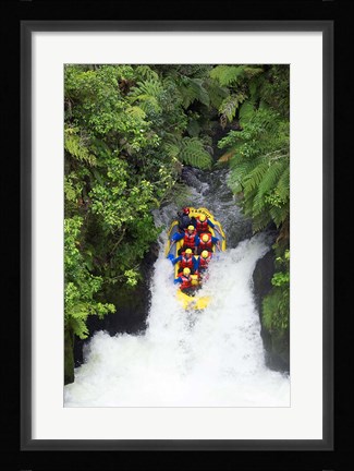 Framed Raft, Tutea's Falls, Okere River, near Rotorua, New Zealand Print