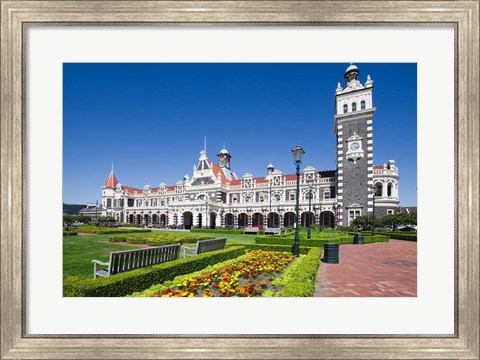 Framed Park near Ornate Railroad Station, Dunedin, South Island, New Zealand Print