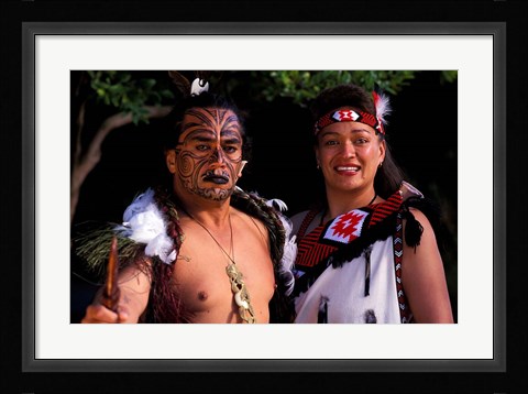 Framed New Zealand, North Island, Maori culture and costume Print