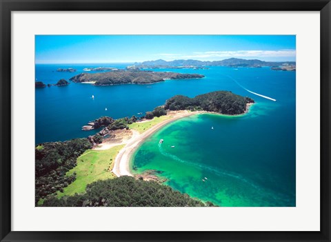 Framed Motuarohia Island, Roberton Island, Bay of Islands, Northland, New Zealand Print