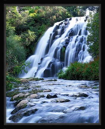 Framed Cascade, Karangahake Gorge, North Island, New Zealand Print