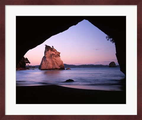 Framed Coastline, Cathedral Cove, Coromandel Peninsula, North Island, New Zealand Print