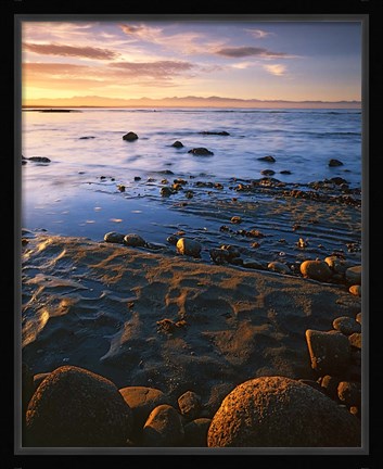 Framed Sunset, Tasman Bay, South Island, New Zealand Print