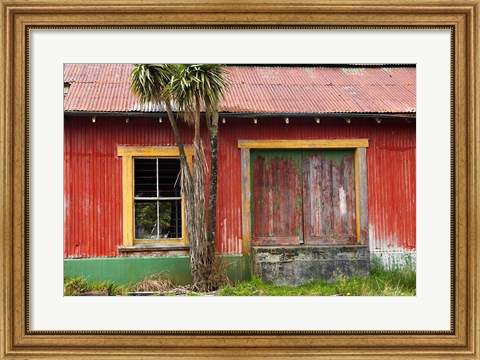 Framed Golden Nugget Hotel, Shantytown, near Greymouth, West Coast, South Island, New Zealand Print