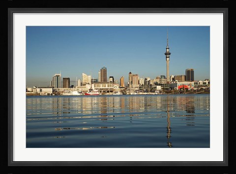Framed Auckland CBD skyline, North Island, New Zealand Print