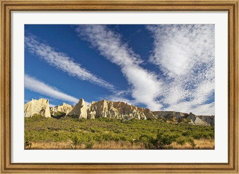 Framed Clay Cliffs, near Omarama, North Otago, South Island, New Zealand Print