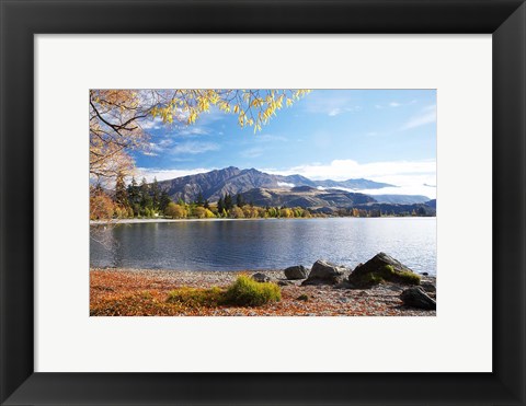 Framed Glendhu Bay, Lake Wanaka, Otago, South Island, New Zealand Print