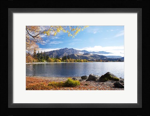 Framed Glendhu Bay, Lake Wanaka, Otago, South Island, New Zealand Print