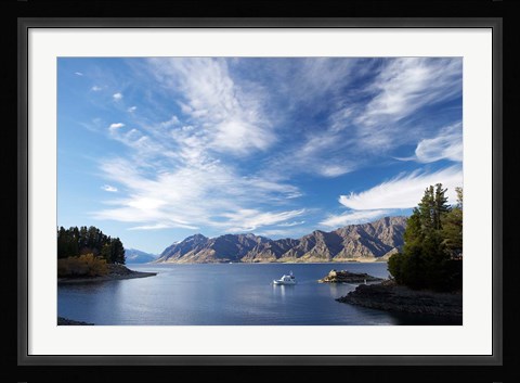 Framed Lake Hawea, Otago, South Island, New Zealand Print