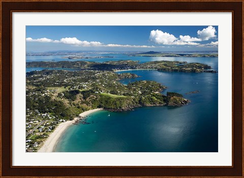 Framed Palm Beach, Waiheke Island, North Island, New Zealand Print