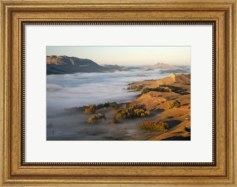 Framed Te Mata, Tukituki River Valley, No Island, New Zealand Print
