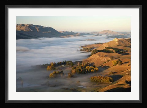 Framed Te Mata, Tukituki River Valley, No Island, New Zealand Print